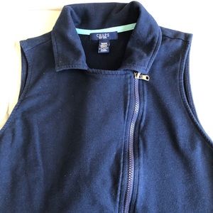 Navy blue asymmetrical zip vest from Chaps sz M
